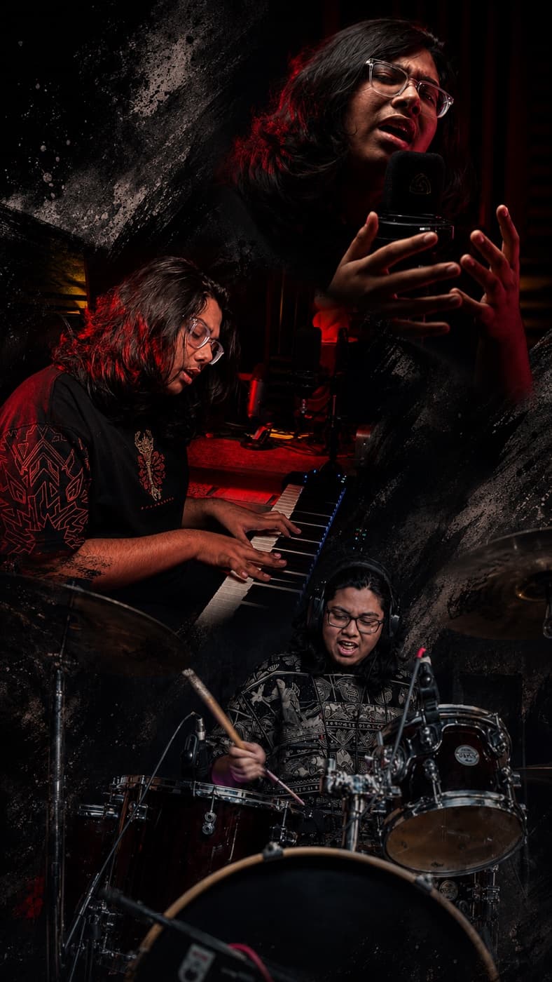 Shaan Belchada in the studio